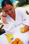 eStockPhoto Stock Photo Of Woman Eating Breakfast Outdoors